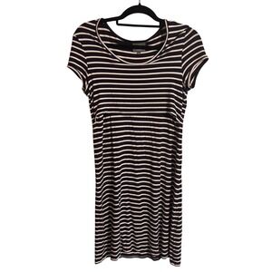 Milk Nursingwear Womens Knee Length Black & White Striped Dress SZ M